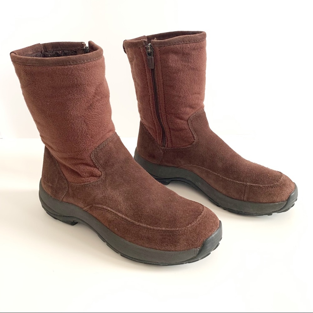 L.L. Bean Hiking Boots, Casual, Brown Suede and Wool Upper, Size 9
